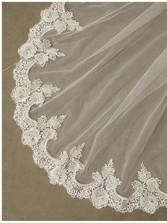 The Faouzia Cathedral Lace Bridal Veil